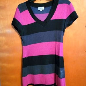 Black, Grey & Pink Strip Women's Sweater